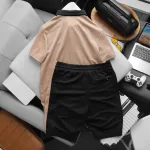 Set Bộ Nam Quần Short Áo Cổ Bẻ Thêu Logo Houston