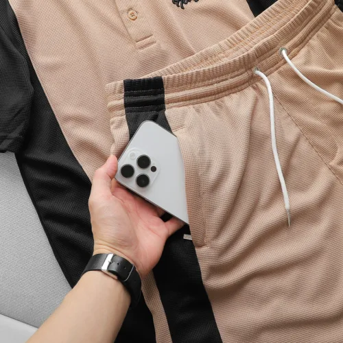 Set Bộ Nam Quần Short Áo Cổ Bẻ Thêu Logo Houston