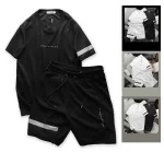 Set Bộ Nam Quần Short Áo Tay Ngắn Viền Sọc In Chữ Orgininal