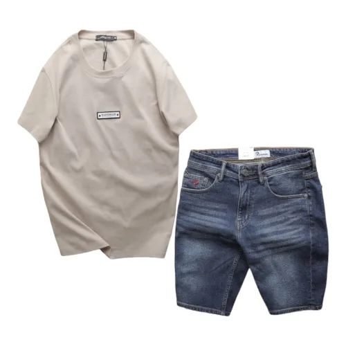 Set Bộ Nam Quần Short Jeans Phối Áo Thun Cổ Tròn Tag Chữ Superior – một lựa chọn đáng tham khảo trong Quần lót nam