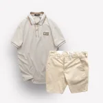Set Bộ Nam Quần Short Kaki Phối Áo Thun Polo Cổ Bẻ Logo Chữ Rears