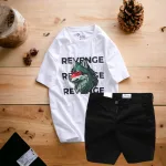 Set Bộ Nam Quần Short Kaki Rurumen Phối Áo Thun Cổ Tròn Big Size
