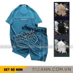 Set Bộ Nam - Quần Short Nam Phối Sọc 2 Bên Và Áo Thun Nam Cổ Tròn Phối Sọc Thêu Chữ Packhorse Trước Ngực (Size Từ M Đến XXL)