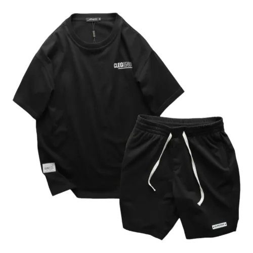 Khám phá Set Bộ Nam Quần Short Phối Áo Thun Cổ Tròn Unisex In Chữ CLEGENDK Big Size 110kg thuộc nhóm Set bộ quần áo nam