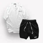 Set Bộ Nam Quần Short Phối Áo Thun Cổ Tròn Unisex In Chữ CLEGENDK Big Size 110kg
