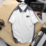 Set Bộ Nam Quần Short Thun Áo Cổ Bẻ Phối Tag Chữ R