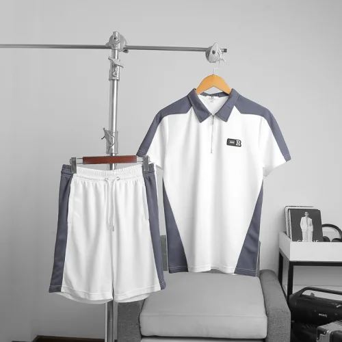 Set Bộ Nam Quần Short Thun Áo Cổ Bẻ Phối Tag Chữ R