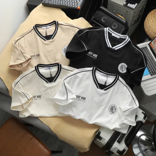 Set Bộ Nam - Set Bộ Áo Thun Nam Cổ Tròn In Logo Trước Ngực & Quần Short Phối Sọc Đen Trẻ Trung Bigsize