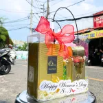 Set Giỏ Quà Nước Hoa Nữ Charme Scandal 100ml Hương Sang Trọng Quyến Rũ - Túi Trong Vuông Có Đèn Đom Đóm Lót Giấy Rơm Thắt Nơ Xinh Xắn Nhiều Màu