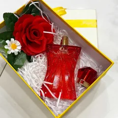 Set Hộp Quà Tặng Chữ Nhật Lớn Nước Hoa Nữ Charme Queen 100ml - Hộp Hoa Rơm Nhiều Màu