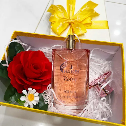 Bộ Quà Nước Hoa Nữ Charme Roisy 100ml Kèm Hộp Hoa Rơm Đa Màu