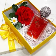 Phân phối set Hộp Quà Tặng Chữ Nhật Lớn Nước Hoa Nữ Charme Vip 100ml - Hộp Hoa Rơm Nhiều Màu