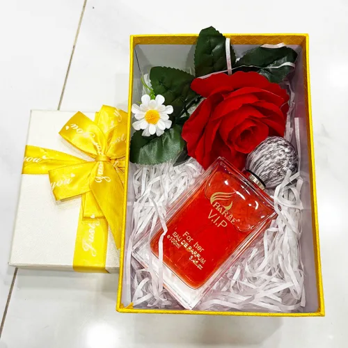Phân phối set Hộp Quà Tặng Chữ Nhật Lớn Nước Hoa Nữ Charme Vip 100ml - Hộp Hoa Rơm Nhiều Màu