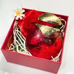 Set Hộp Quà Tặng Nước Hoa Nữ Charme Kiss 100ml - Hộp Hoa Rơm Nhiều Màu