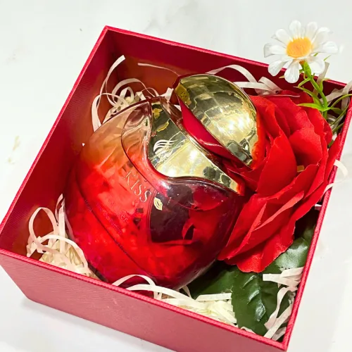 Set Hộp Quà Tặng Nước Hoa Nữ Charme Kiss 100ml - Hộp Hoa Rơm Nhiều Màu