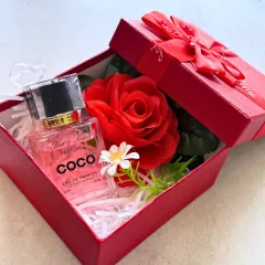 Set Hộp Quà Tặng Nước Hoa Nữ Kat Kev Parfume Coco Hồng 50ml