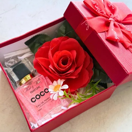 Set Hộp Quà Tặng Nước Hoa Nữ Kat Kev Parfume Coco Hồng 50ml