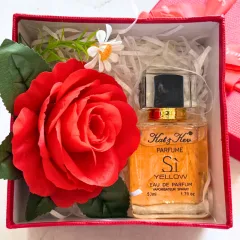 Set Hộp Quà Tặng Nước Hoa Nữ Kat Kev Parfume Sì Yellow 50ml - Hộp Hoa Rơm Nhiều Màu