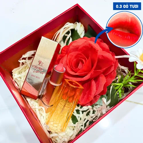 Sỉ set Hộp Quà Tặng Son Dưỡng Ẩm Môi Hàn Quốc Embisu Glowp Lip Tint - Hộp Hoa Rơm Nhiều Màu