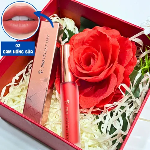 Embisu Pro Vel Tint Hàn Quốc: Set 10 son kem nhung lì hộp hoa rơm nhiều màu