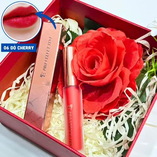 Embisu Pro Vel Tint Hàn Quốc: Set 10 son kem nhung lì hộp hoa rơm nhiều màu