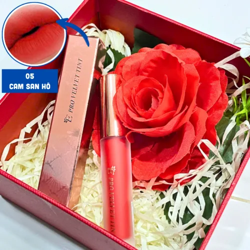 Embisu Pro Vel Tint Hàn Quốc: Set 10 son kem nhung lì hộp hoa rơm nhiều màu