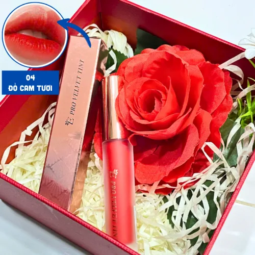 Embisu Pro Vel Tint Hàn Quốc: Set 10 son kem nhung lì hộp hoa rơm nhiều màu