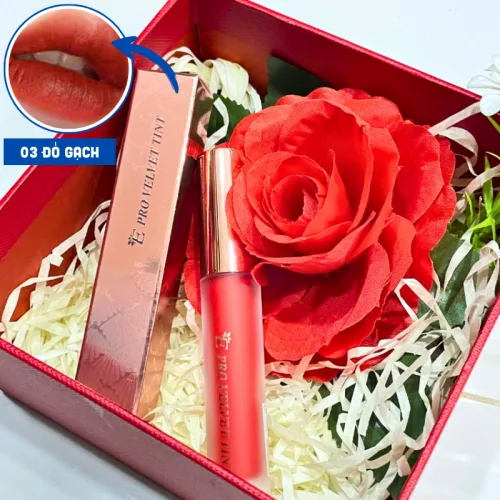 Embisu Pro Vel Tint Hàn Quốc: Set 10 son kem nhung lì hộp hoa rơm nhiều màu