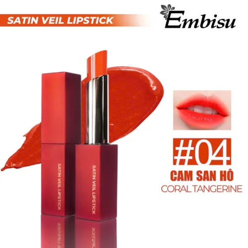 Set Hộp Quà Tặng Son Môi Sáp Lì Hàn Quốc Embisu Satin Veil Lipstick - 6 Màu