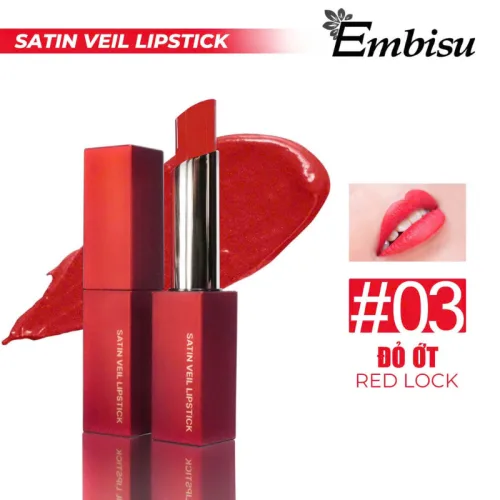 Set Hộp Quà Tặng Son Môi Sáp Lì Hàn Quốc Embisu Satin Veil Lipstick - 6 Màu