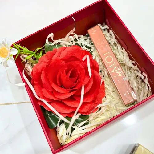 Set Hộp Quà Tặng Son Thỏi Cao Cấp Love MOI Phiên Bản Giới Hạn Có 6 Màu - Hộp Hoa Rơm Nhiều Màu