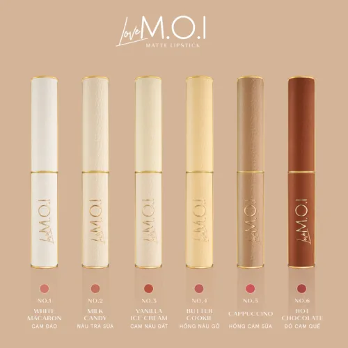 Set Hộp Quà Tặng Son Thỏi Cao Cấp Love MOI Phiên Bản Giới Hạn Có 6 Màu - Hộp Hoa Rơm Nhiều Màu