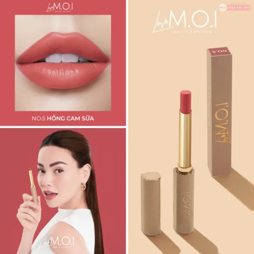 Set Hộp Quà Tặng Son Thỏi Cao Cấp Love MOI Phiên Bản Giới Hạn Có 6 Màu - Hộp Hoa Rơm Nhiều Màu