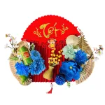 Set Phụ Kiện Mành Tre Giấy Đỏ Có Dây Treo Quạt Ráp Sẵn - Mẹt Tre Treo Tường - Phên Tre Trang Trí Tết