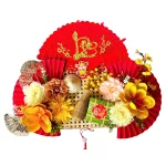 Set Phụ Kiện Mành Tre Giấy Đỏ Có Dây Treo Quạt Ráp Sẵn - Mẹt Tre Treo Tường - Phên Tre Trang Trí Tết