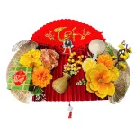 Set Phụ Kiện Mành Tre Giấy Đỏ Có Dây Treo Quạt Ráp Sẵn - Mẹt Tre Treo Tường - Phên Tre Trang Trí Tết