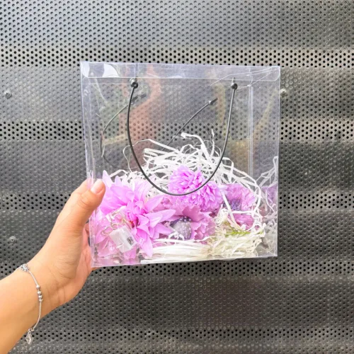Set Phụ Kiện Giỏ Quà Tặng - Túi Hoa Đom Đóm 4 Hoa Xinh Xắn Có Nơ Nhiều Màu