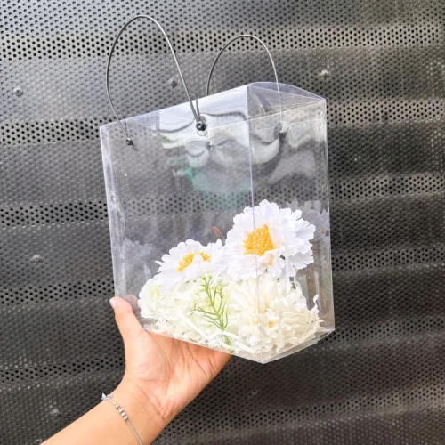 Set Phụ Kiện Giỏ Quà Tặng - Túi Hoa Đom Đóm 4 Hoa Xinh Xắn Có Nơ Nhiều Màu