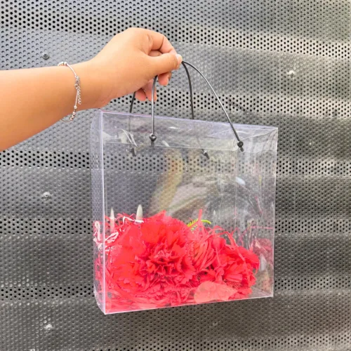Set Phụ Kiện Giỏ Quà Tặng - Túi Hoa Đom Đóm 4 Hoa Xinh Xắn Có Nơ Nhiều Màu