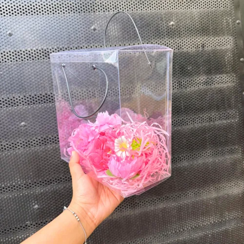 Set Phụ Kiện Giỏ Quà Tặng - Túi Hoa Đom Đóm 4 Hoa Xinh Xắn Có Nơ Nhiều Màu
