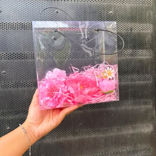 Set Phụ Kiện Giỏ Quà Tặng - Túi Hoa Đom Đóm 4 Hoa Xinh Xắn Có Nơ Nhiều Màu