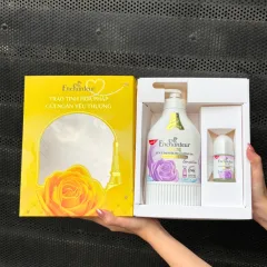 Set Quà Tặng Cao Cấp Enchanteur Deluxe Sensation Hương Nước Hoa Pháp + Lăn Khử Mùi (Set Màu Tím)