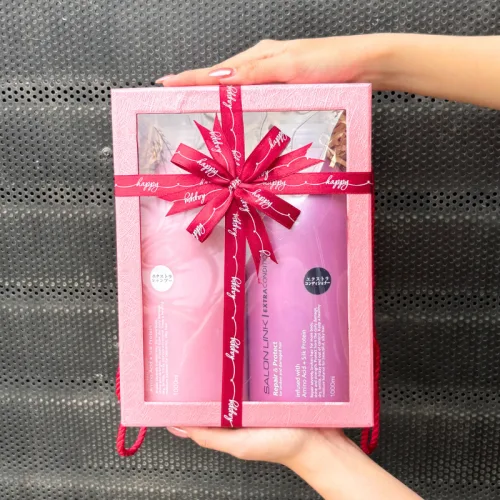 Set quà dầu gội và dầu xả Kumano Yushi Salon Link Extra 1000ml x2