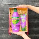 Sỉ set Quà Tặng Dầu Gội & Dầu Xả Palmolive Naturals Silky Straight (Set Màu Tím)