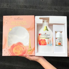 Set Quà Tặng Enchanteur Sữa Tắm Nước Hoa Deluxe Charming 650g & Lăn Khử Mùi White (Set Màu Cam)