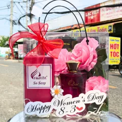 Set Quà Tặng Nước Hoa Nữ Charme So Sexy 100ml Phiên Bản Cũ - Túi Trong Vuông Có Đèn Đom Đóm Lót Giấy Rơm Thắt Nơ Xinh Xắn Nhiều Màu