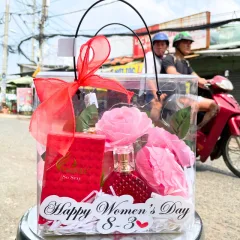 Set Quà Tặng Nước Hoa Nữ Charme So Sexy 50ml - Túi Trong Vuông Có Đèn Đom Đóm Lót Giấy Rơm Thắt Nơ Xinh Xắn Nhiều Màu