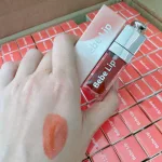 Set Quà Tặng Son Môi Bebe Lip Màu Đỏ Cam - Son Môi Kem Bóng Lì Bebe Lip Chính Hãng - Hộp Chữ Nhật Nhỏ Hoa Rơm Nhiều Màu