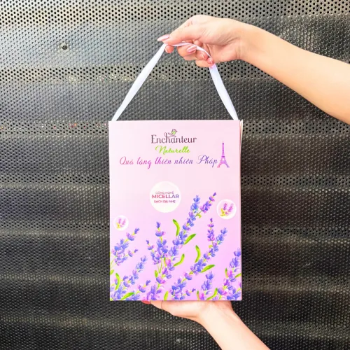 Set Quà Tặng Sữa Tắm Enchanteur Naturelle Hương Hoa Lavender &amp; Tẩy Tế Bào Chết Body (Set Màu Tím)