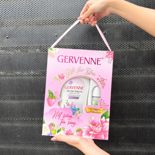 Bộ Gervenne Sữa Tắm Trắng Da Hương Nước Hoa và Lăn Khử Mùi